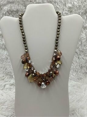 Ruby Rd. Multi-Bead Cluster Necklace in Copper & Gold Tones